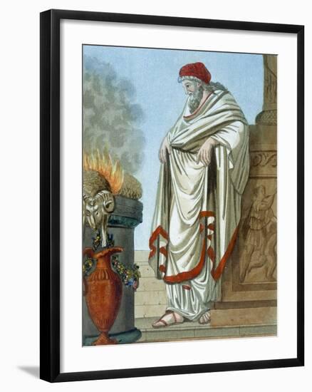 Pontifex Maximus, Illustration from 'L'Antique Rome', Engraved by Labrousse, Published 1796-Jacques Grasset de Saint-Sauveur-Framed Giclee Print