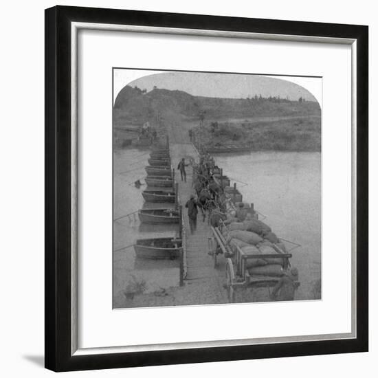 Pontoon Bridge across the Modder River, Boer War, South Africa, 1900-Underwood & Underwood-Framed Giclee Print