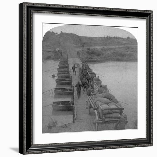 Pontoon Bridge across the Modder River, Boer War, South Africa, 1900-Underwood & Underwood-Framed Giclee Print