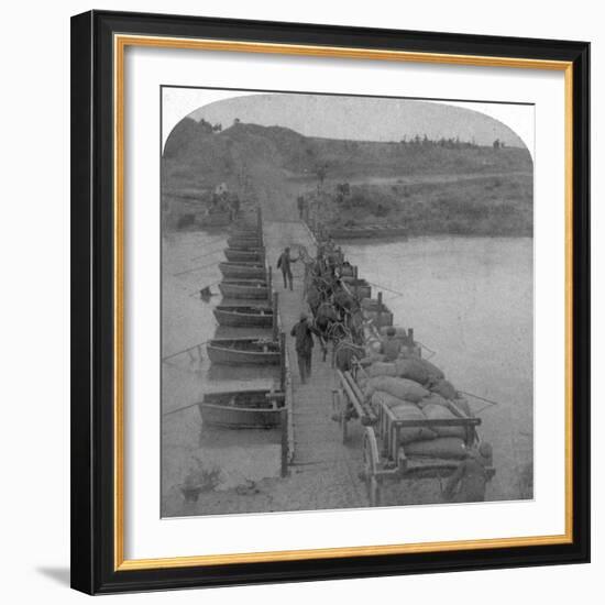 Pontoon Bridge across the Modder River, Boer War, South Africa, 1900-Underwood & Underwood-Framed Giclee Print