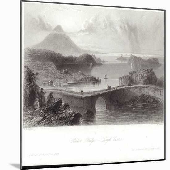 Pontoon Bridge on Lough Conn-William Henry Bartlett-Mounted Giclee Print