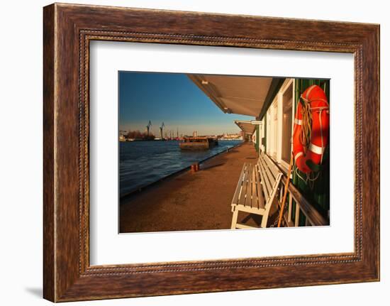 Pontoon Jetties in the Port of Hamburg (City)-Thomas Ebelt-Framed Photographic Print