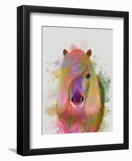 Pony 1 Portrait Rainbow Splash-Fab Funky-Framed Art Print