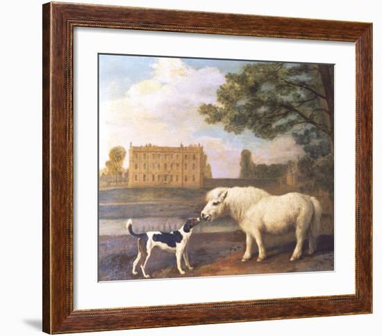 Pony and Hound In Front of Brocklesby Park-George Stubbs-Framed Premium Giclee Print