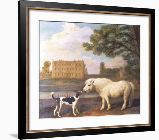 Pony and Hound In Front of Brocklesby Park-George Stubbs-Framed Premium Giclee Print