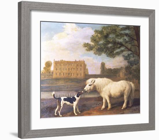 Pony and Hound In Front of Brocklesby Park-George Stubbs-Framed Premium Giclee Print