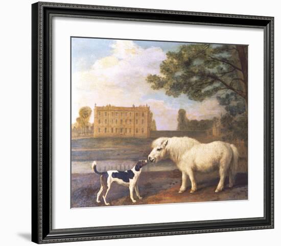 Pony and Hound In Front of Brocklesby Park-George Stubbs-Framed Premium Giclee Print