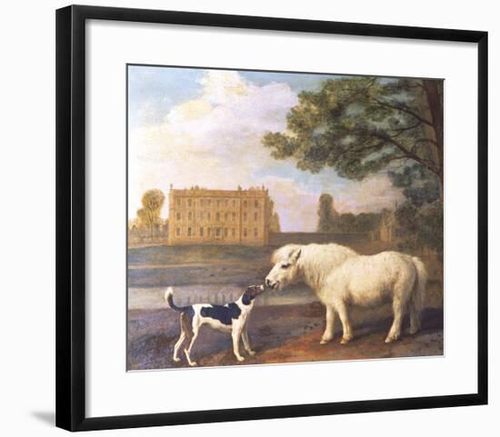 Pony and Hound In Front of Brocklesby Park-George Stubbs-Framed Premium Giclee Print