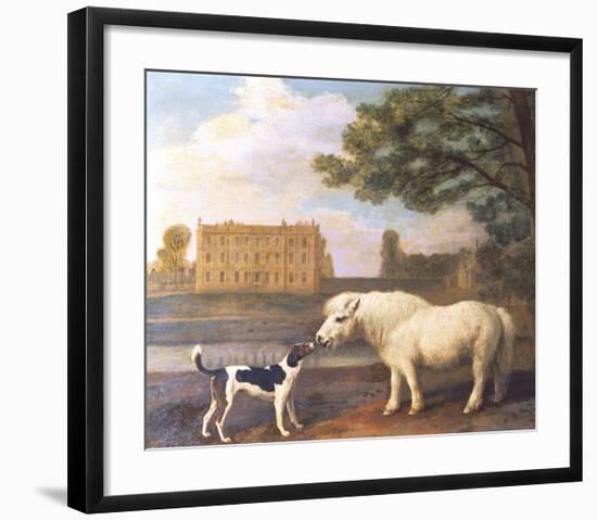 Pony and Hound In Front of Brocklesby Park-George Stubbs-Framed Premium Giclee Print