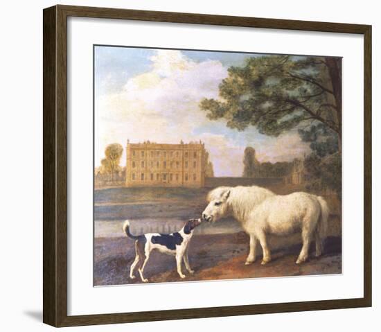 Pony and Hound In Front of Brocklesby Park-George Stubbs-Framed Premium Giclee Print