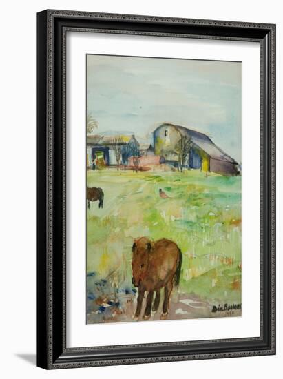 Pony in the Farm Meadow, East Green, 1980-Brenda Brin Booker-Framed Giclee Print