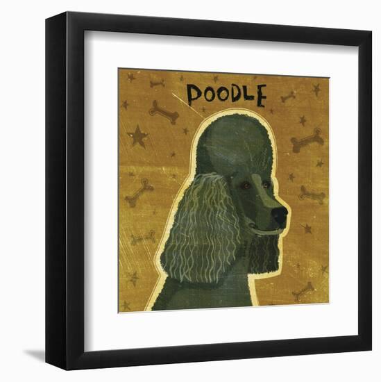 Poodle (black) (square)-John W^ Golden-Framed Art Print