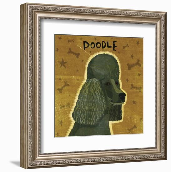 Poodle (black) (square)-John W^ Golden-Framed Art Print