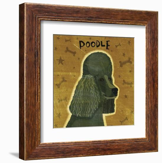 Poodle (black) (square)-John W^ Golden-Framed Art Print