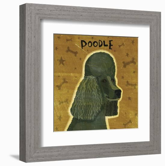 Poodle (black) (square)-John W^ Golden-Framed Art Print