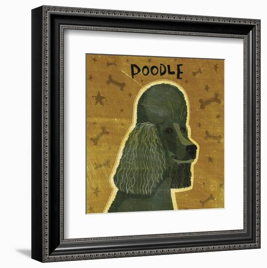 Poodle (black) (square)-John W^ Golden-Framed Art Print