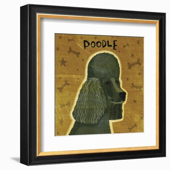 Poodle (black) (square)-John W^ Golden-Framed Art Print