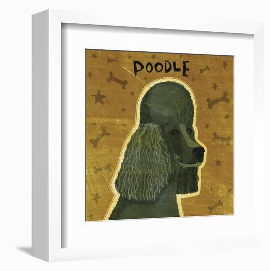 Poodle (black) (square)-John W^ Golden-Framed Art Print