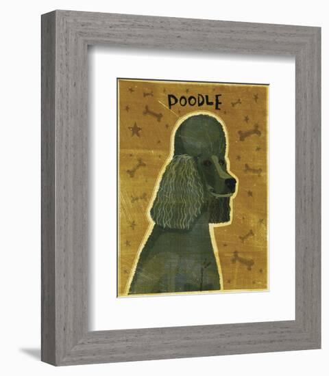 Poodle (black)-John W^ Golden-Framed Art Print