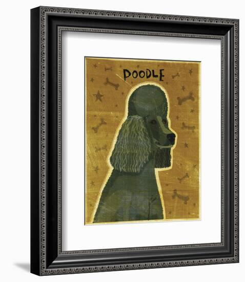 Poodle (black)-John W^ Golden-Framed Art Print