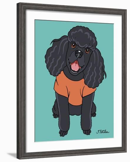 Poodle Black-Tomoyo Pitcher-Framed Giclee Print