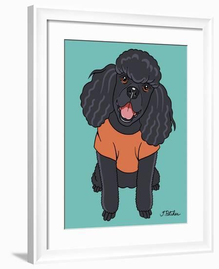 Poodle Black-Tomoyo Pitcher-Framed Giclee Print