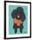 Poodle Black-Tomoyo Pitcher-Framed Giclee Print