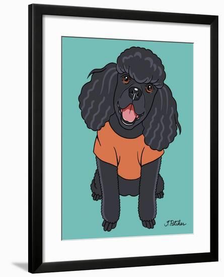 Poodle Black-Tomoyo Pitcher-Framed Giclee Print