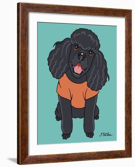 Poodle Black-Tomoyo Pitcher-Framed Giclee Print