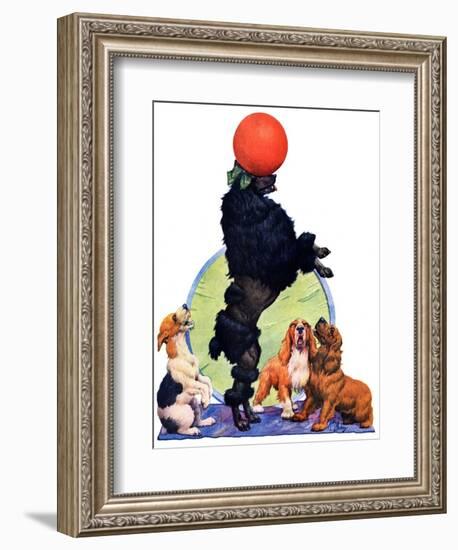 "Poodle Tricks,"June 19, 1926-Robert L. Dickey-Framed Giclee Print