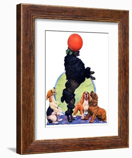 "Poodle Tricks,"June 19, 1926-Robert L. Dickey-Framed Giclee Print