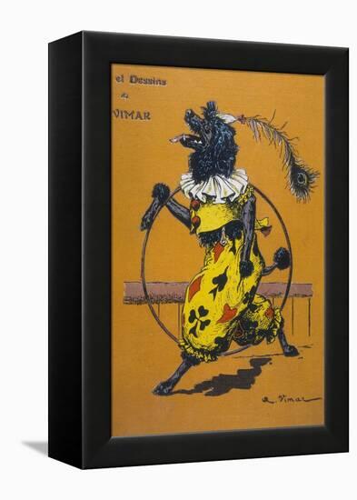 Poodle Wearing Clothes Performs with a Hoop-A. Vitmar-Framed Premier Image Canvas