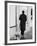 Poodle with Man, Lucerne, Switzerland-Walter Bibikow-Framed Photographic Print