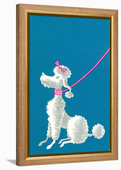 Poodle with Pink Leash-null-Framed Stretched Canvas