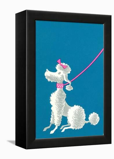 Poodle with Pink Leash-null-Framed Stretched Canvas