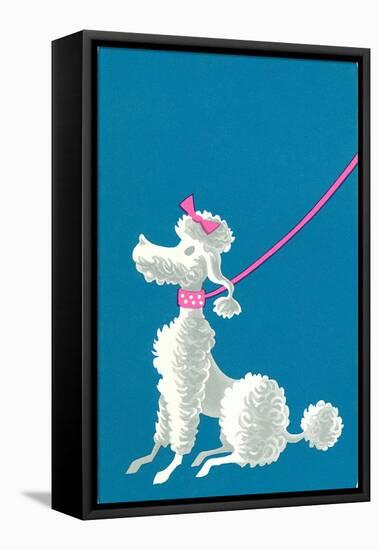 Poodle with Pink Leash-null-Framed Stretched Canvas