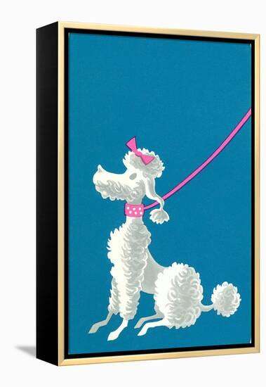 Poodle with Pink Leash-null-Framed Stretched Canvas