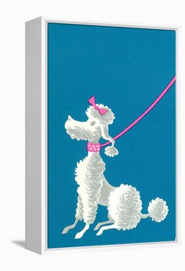 Poodle with Pink Leash-null-Framed Stretched Canvas