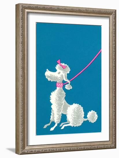 Poodle with Pink Leash-null-Framed Art Print