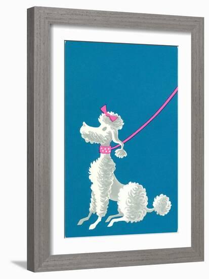 Poodle with Pink Leash-null-Framed Art Print