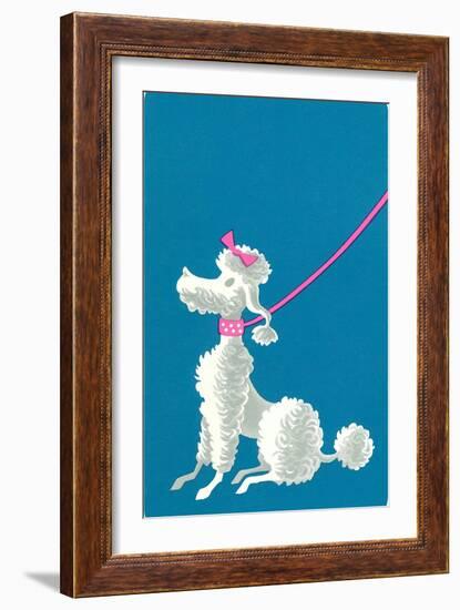 Poodle with Pink Leash-null-Framed Art Print