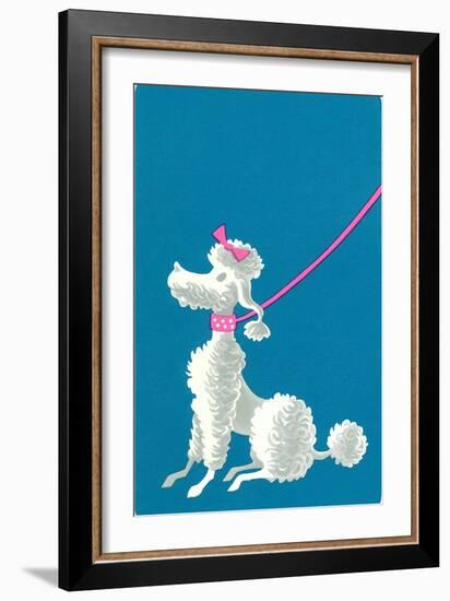 Poodle with Pink Leash-null-Framed Art Print