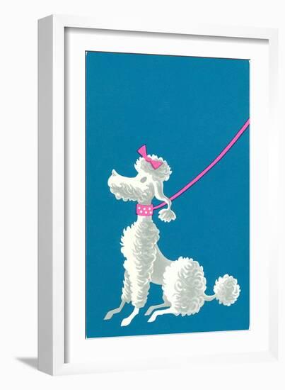 Poodle with Pink Leash-null-Framed Art Print
