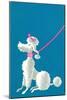 Poodle with Pink Leash-null-Mounted Art Print