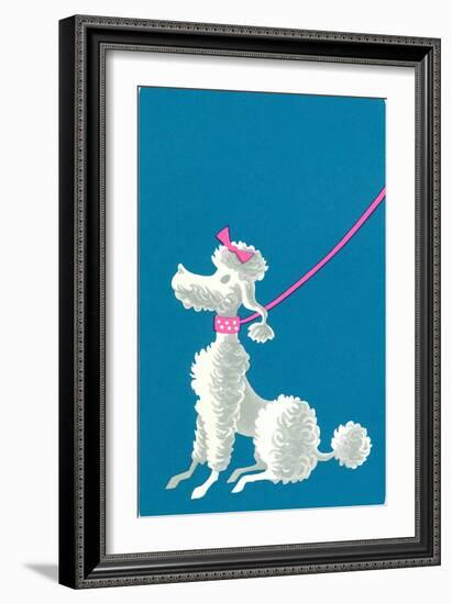 Poodle with Pink Leash-null-Framed Art Print