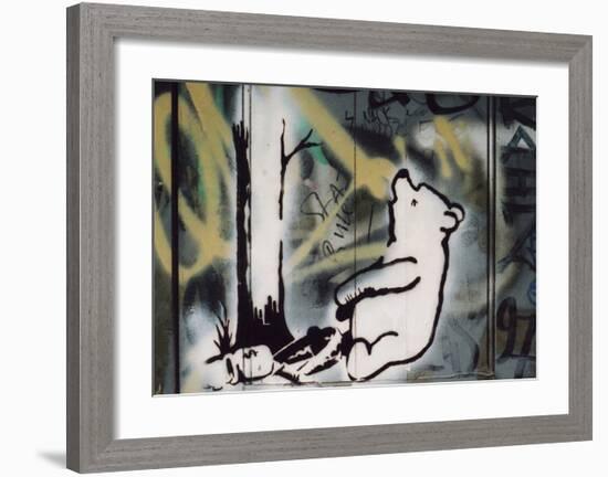 Pooh bear-trap-Banksy-Framed Giclee Print