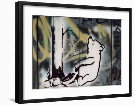 Pooh bear-trap-Banksy-Framed Giclee Print