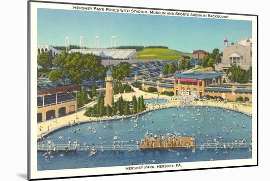 Pool and Park, Hershey, Pennsylvania-null-Mounted Art Print