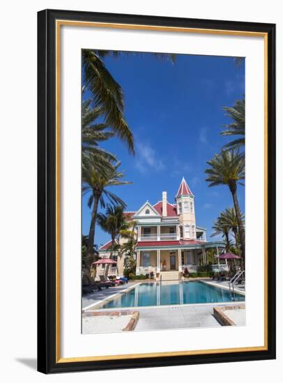 Pool at Southernmost House Inn in Key West Florida, USA-Chuck Haney-Framed Photographic Print