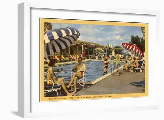 Pool, Hotel Last Frontier, Las Vegas, Nevada-null-Framed Art Print